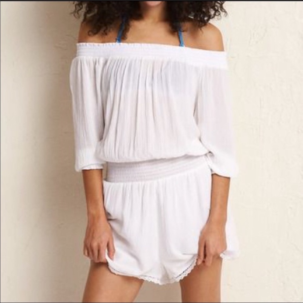 White off shoulder romper